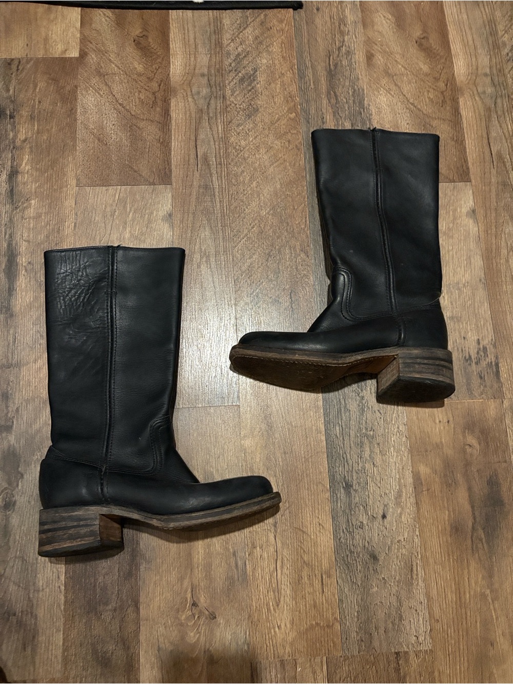 Frye Campus Boots Classic Black Leather Mid-Calf Women's Boots